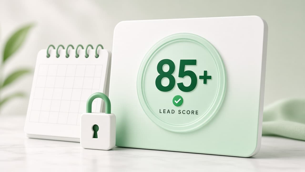 Lead score of 85 unlocking the next step in a real estate workflow